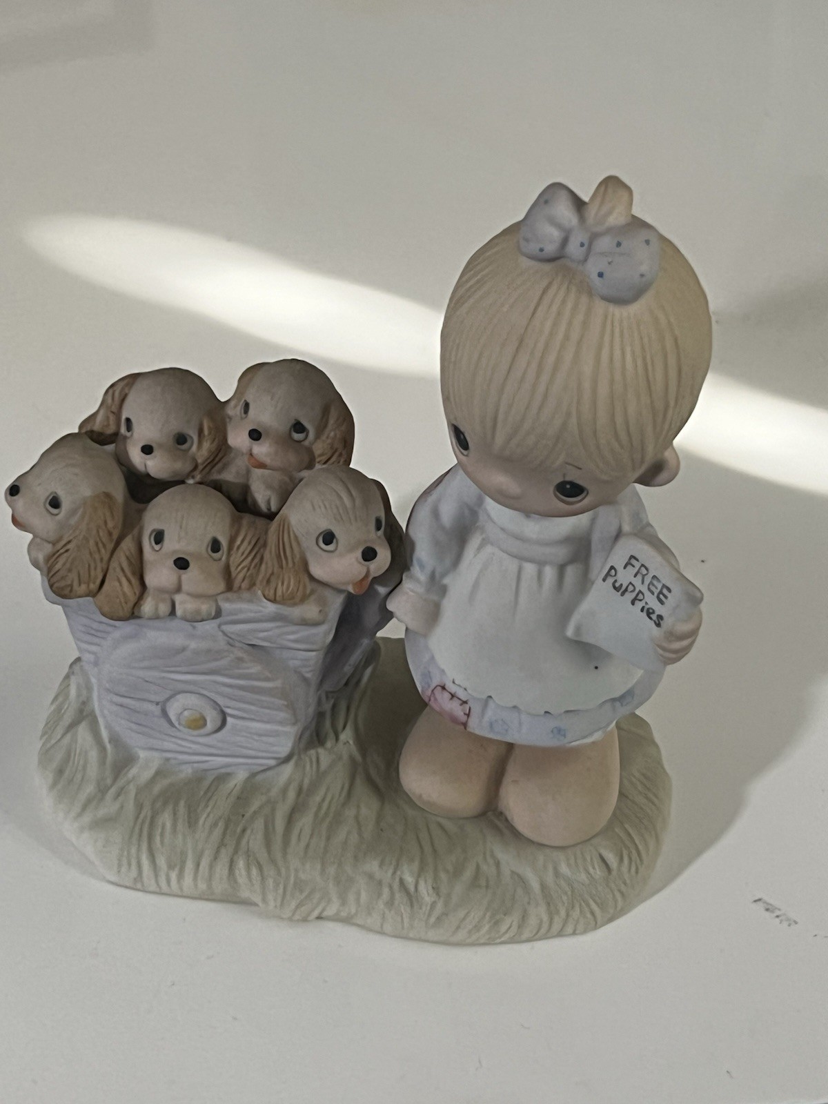 RARE 1977 Precious Moments God Loveth a Cheerful Giver Free Puppies Original 21
