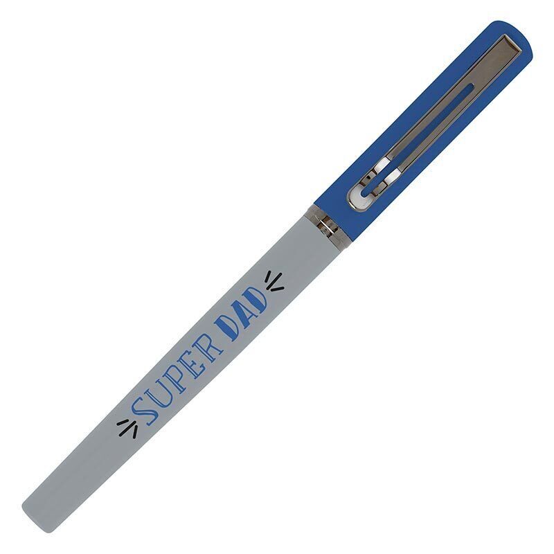 Refillable Medium Tip Black Ink Ballpoint Pen Set, Super Dad, 4 Pack