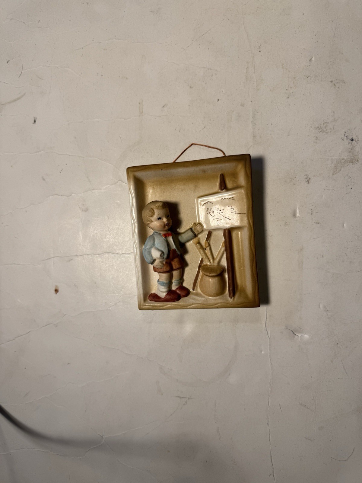 Young Artist #5017 Ceramic Wall Plaque Mid-Century Modern 5 X 4.5 In.