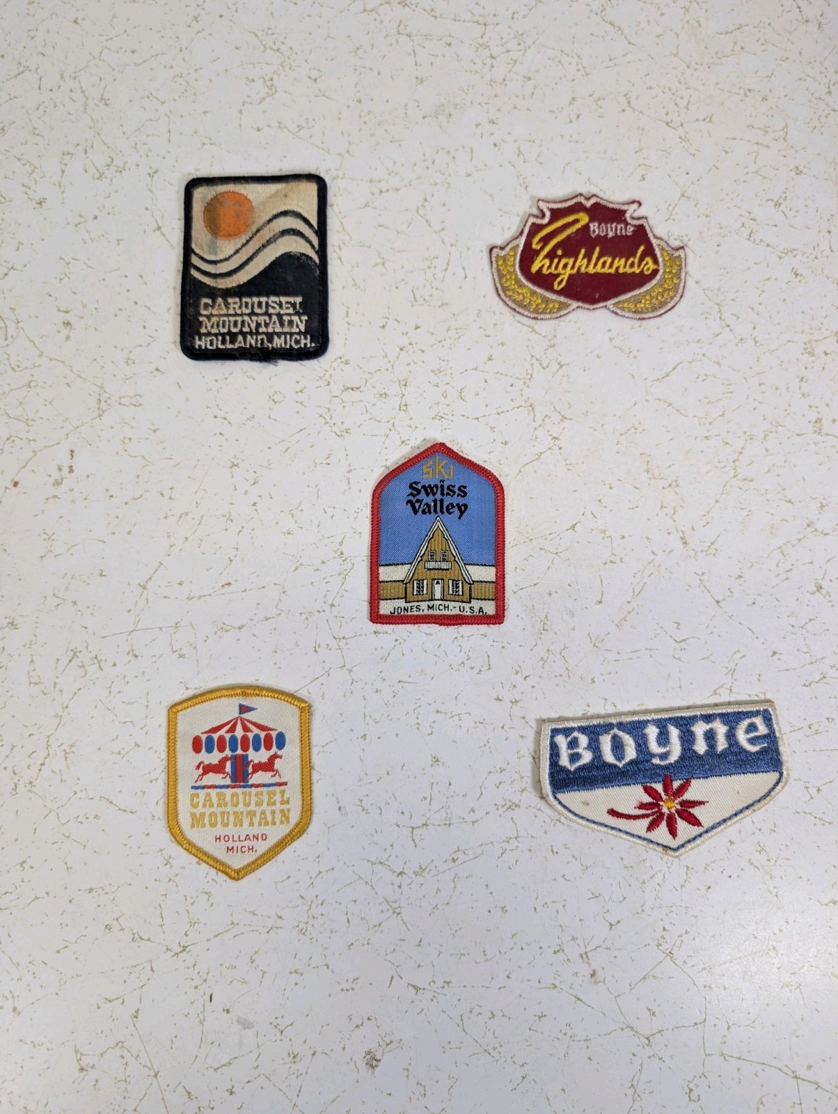 Vintage Michigan Ski Resort Patches Lot Boyne Highland Swiss Valley Carousel Mtn