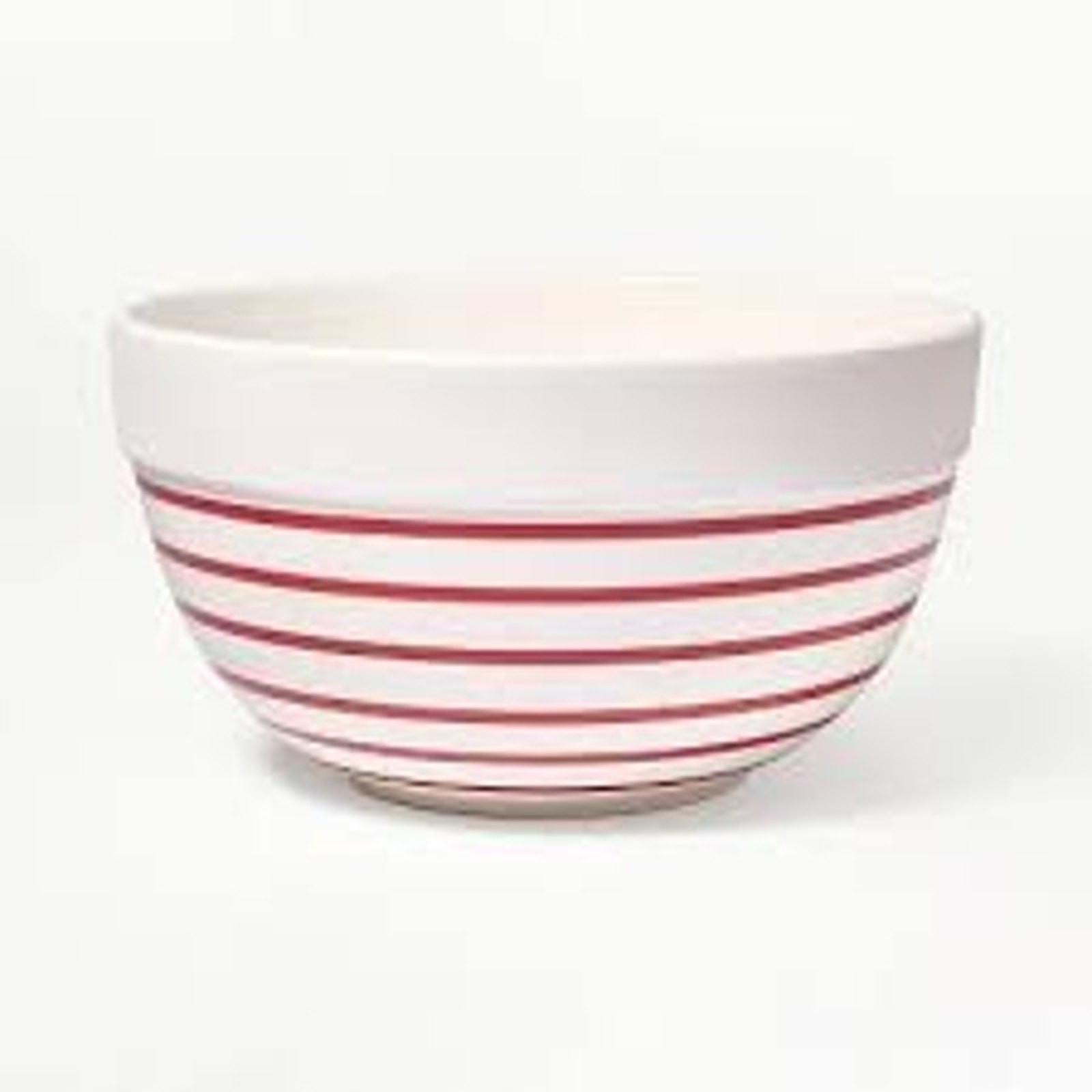 3qt Ceramic Earthenware Mixing Bowl Red Striped - Figmint 2Pk