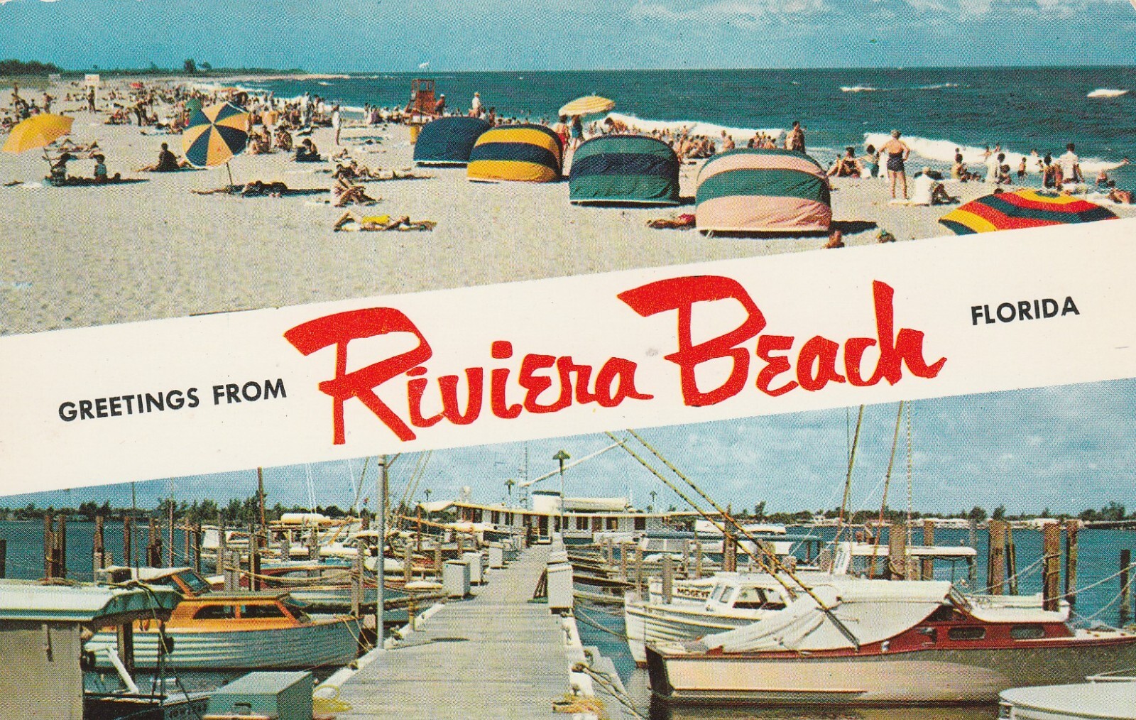 Riviera Beach FL-Florida, Aerial Of Singer Island, Vintage Souvenir Postcard