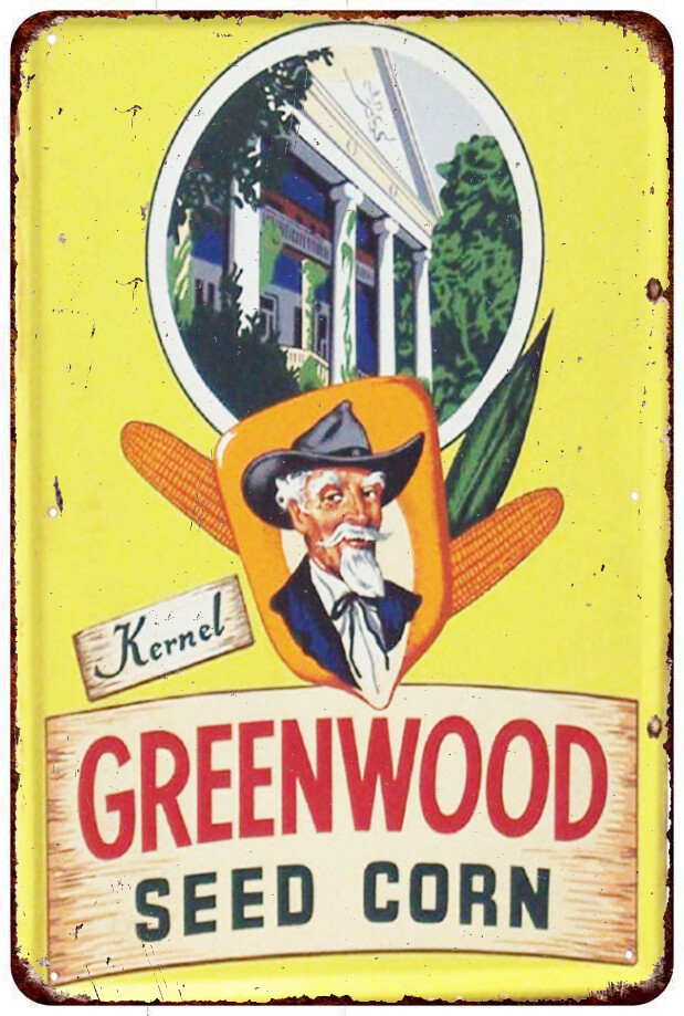 Greenwood Seed Corn Vintage Look Reproduction metal sign TIN wall art