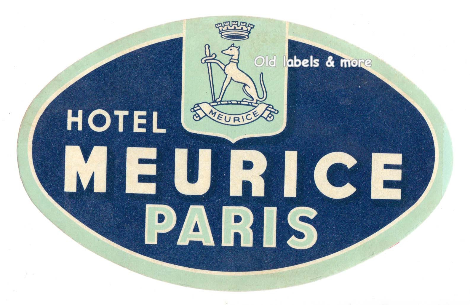 x2828 Hotel Meurice PARIS luggage label suitcase sticker