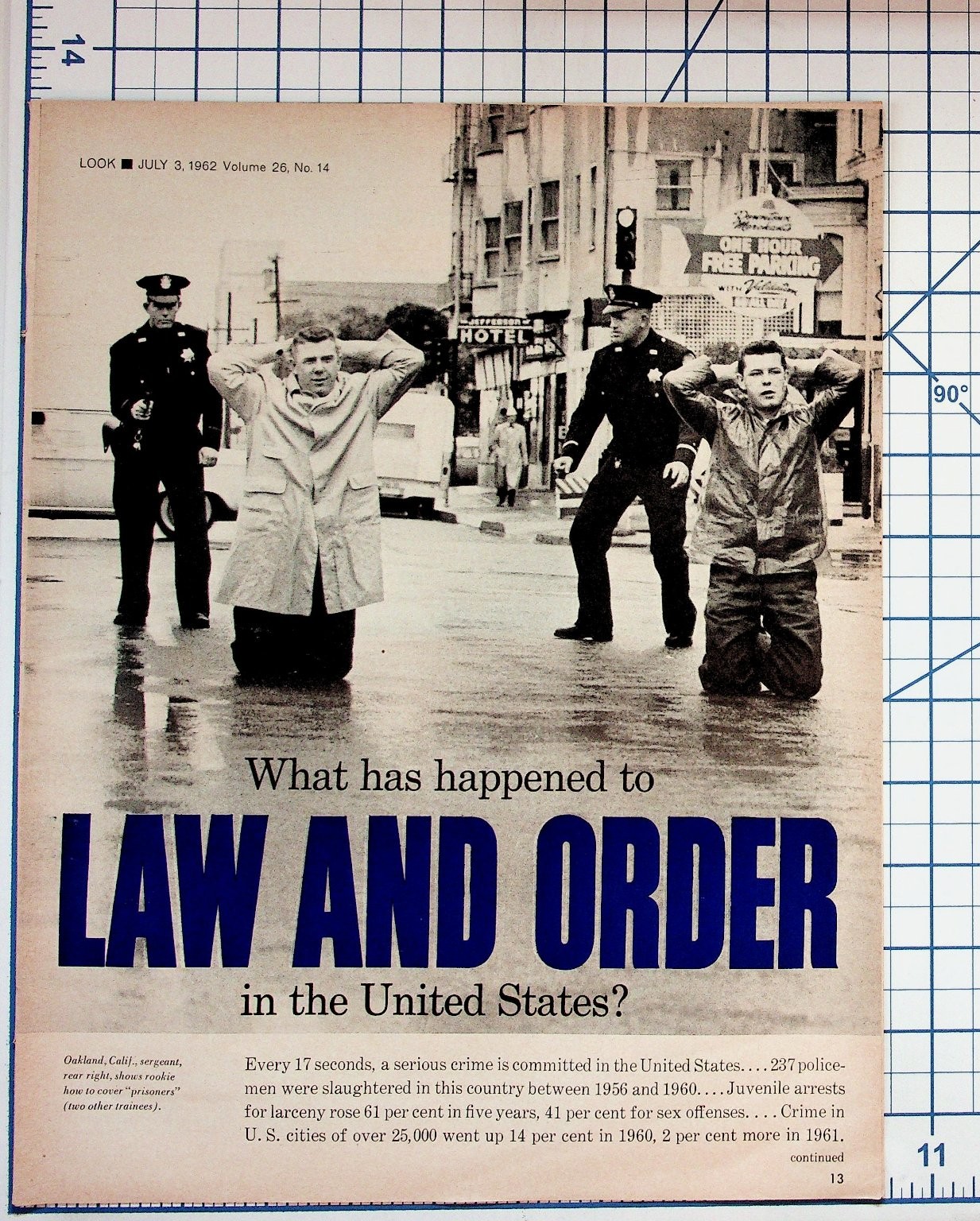 1962 LOOK Magazine Article Law and Order Police Crime US History Vintage