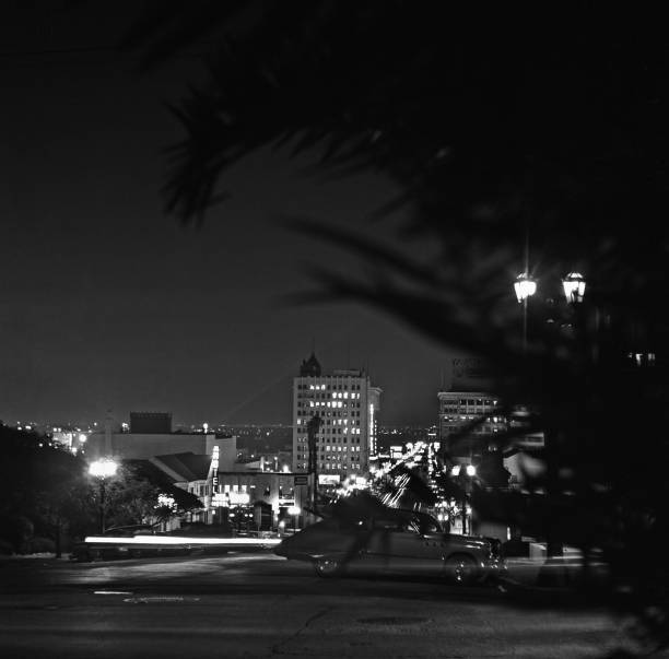 Hollywood from Franklin Avenue night on June 7 Los Angeles Cal- 1951 Old Photo