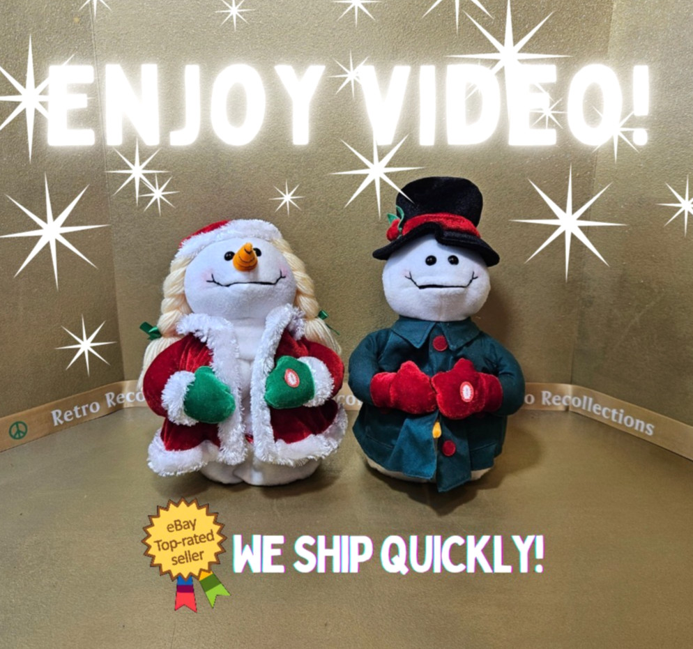 Spencer’s Naughty Flashing Snowgirl & Snowman Christmas Animated Plush 2009 Rare Spencer’s Naughty Flashing Snowgirl & Snowman Christmas Animated Plush 2009 Rare