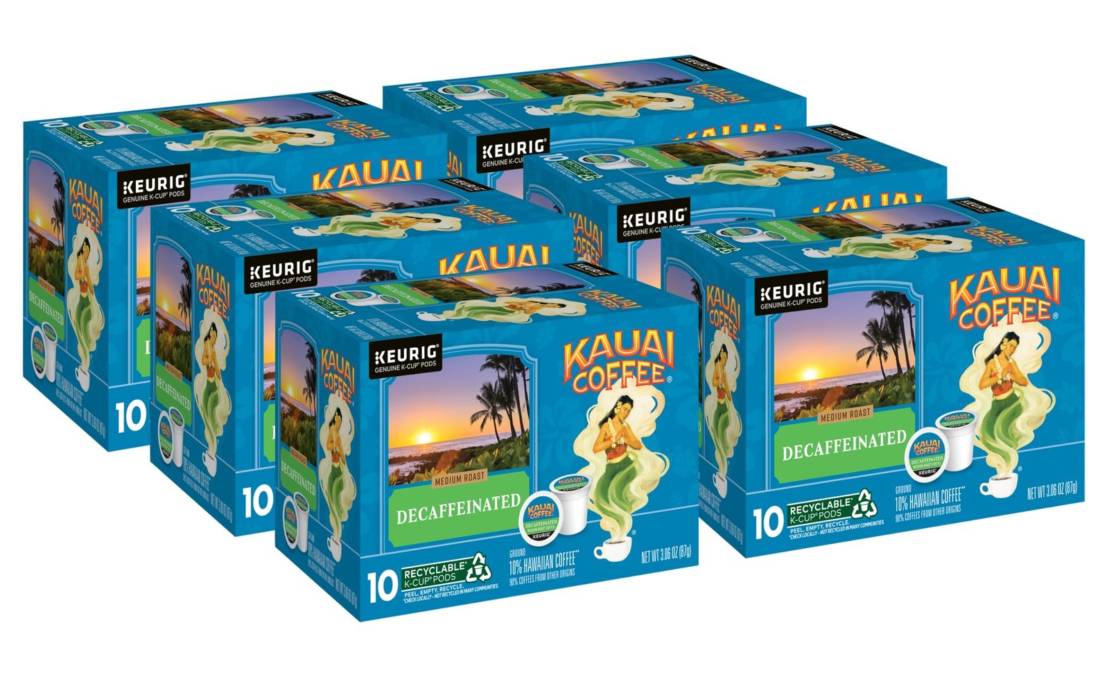 Kauai Coffee K-Cup Pods For Keurig Coffee 10 Roast Bright Aroma Floral 6 Packs Kauai Coffee K-Cup Pods For Keurig Coffee 10 Roast Bright Aroma Floral 6 Packs