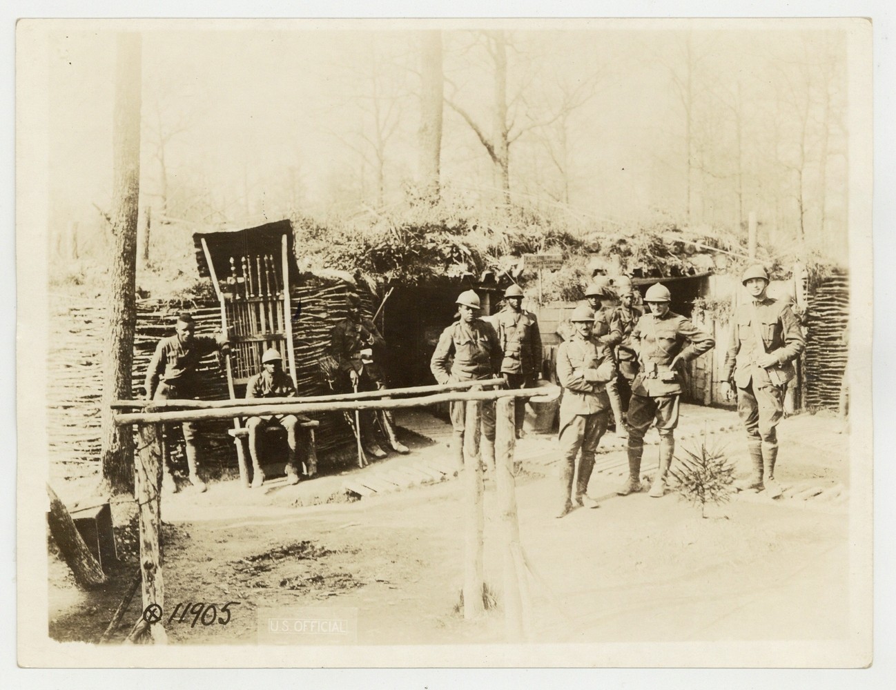 Harlem Hellfighters 369th African American Soldiers 1918 WWI France Black J15365