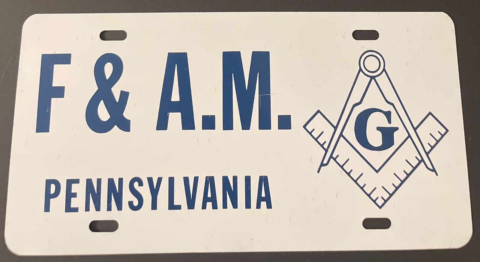 Pennsylvania F&AM Booster License Plate Mason Masonic Lodge Fraternal Order