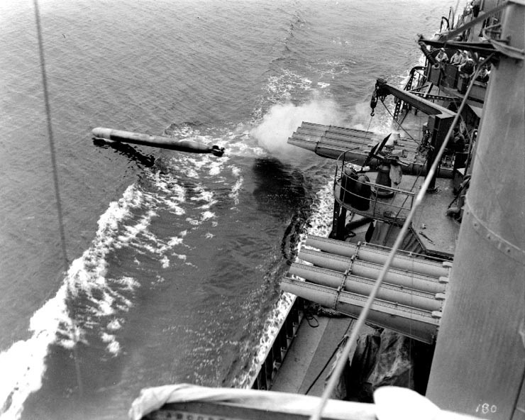 USS Dunlap Mahan-Class Destroyer firing a torpedo 8\