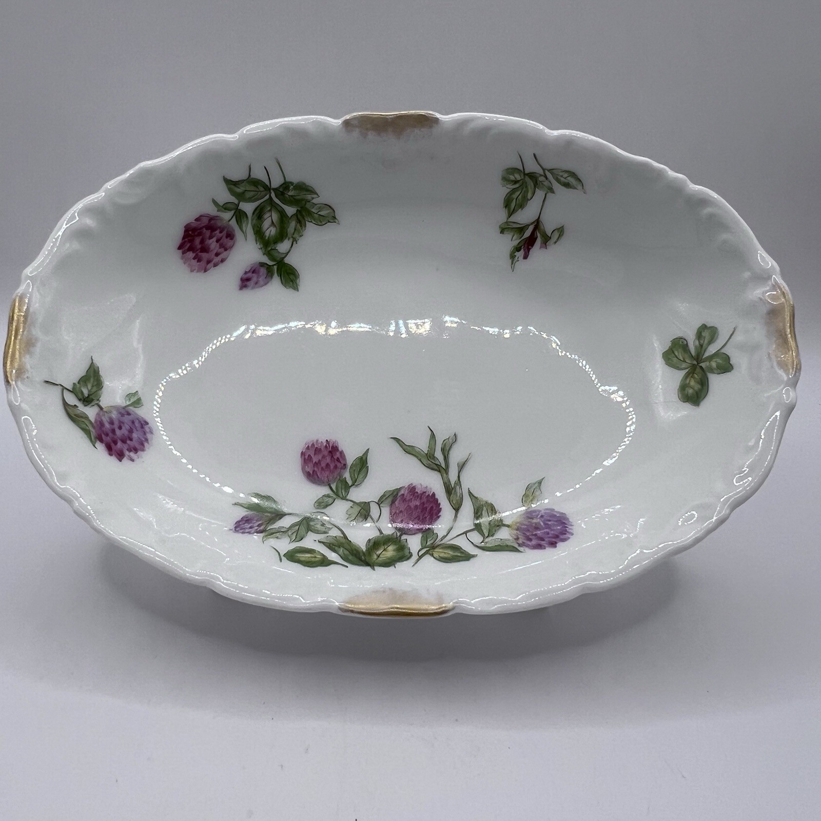 ANTIQUE T&V LIMOGES FRANCE PORCELAIN HANDPAINED FLORAL GOLD SERVING, CANDY DISH ANTIQUE T&V LIMOGES FRANCE PORCELAIN HANDPAINED FLORAL GOLD SERVING, CANDY DISH