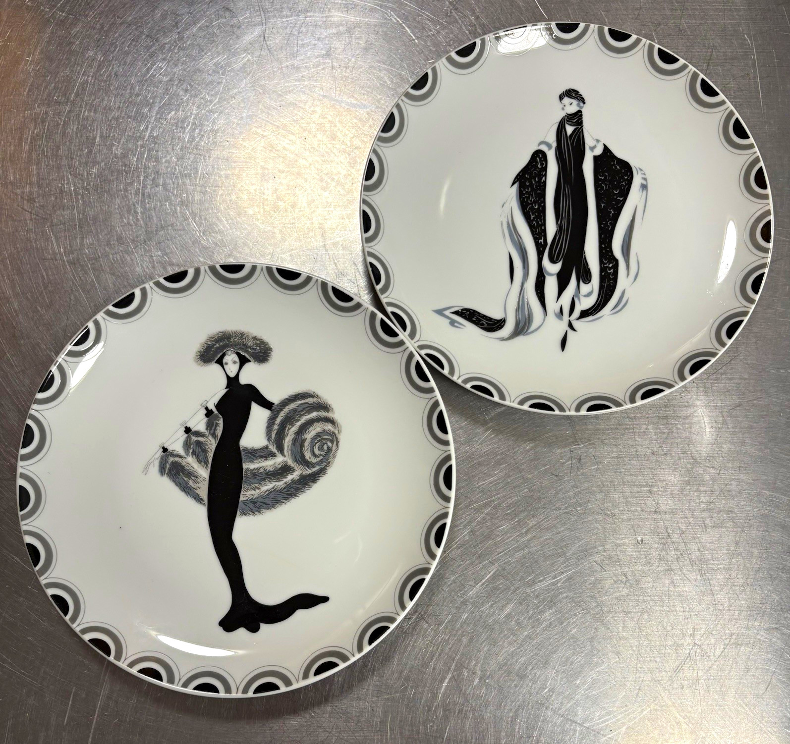 Vintage High Society Art Deco Porcelain Set Designed by Erte-Romain De Tirtoff