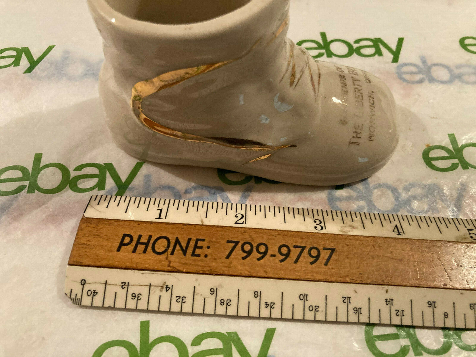 Mid Century The Liberty Bell Souvenir Pottery Shoe, Norwich, Ohio, Free S/H Mid Century The Liberty Bell Souvenir Pottery Shoe, Norwich, Ohio, Free S/H