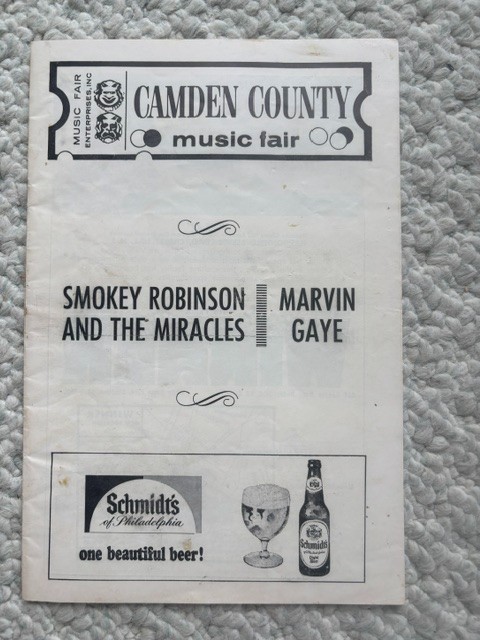 1969 Camden County Music Fair Smokey Robinson and Marvin Gaye Program Vintage