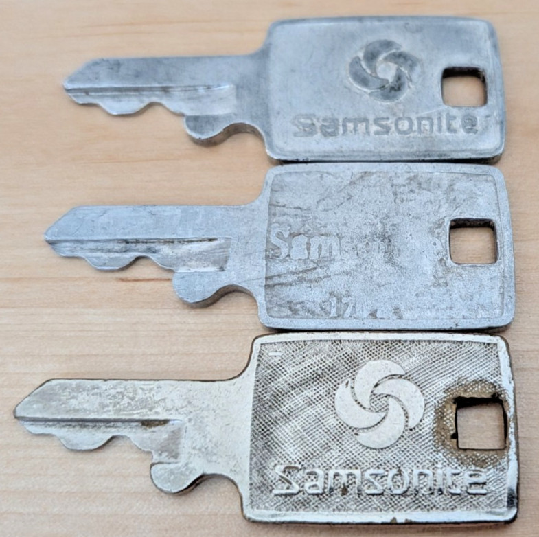 Vintage Lot of Samsonite Luggage Keys Set of 3 Matching Keys \