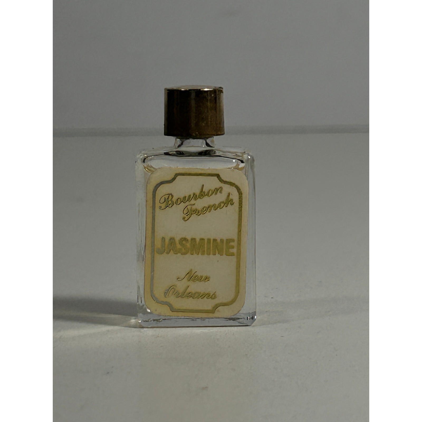 Bourbon French Jasmine New Orleans Vintage Miniature Perfume Bottle 1.5 Inch