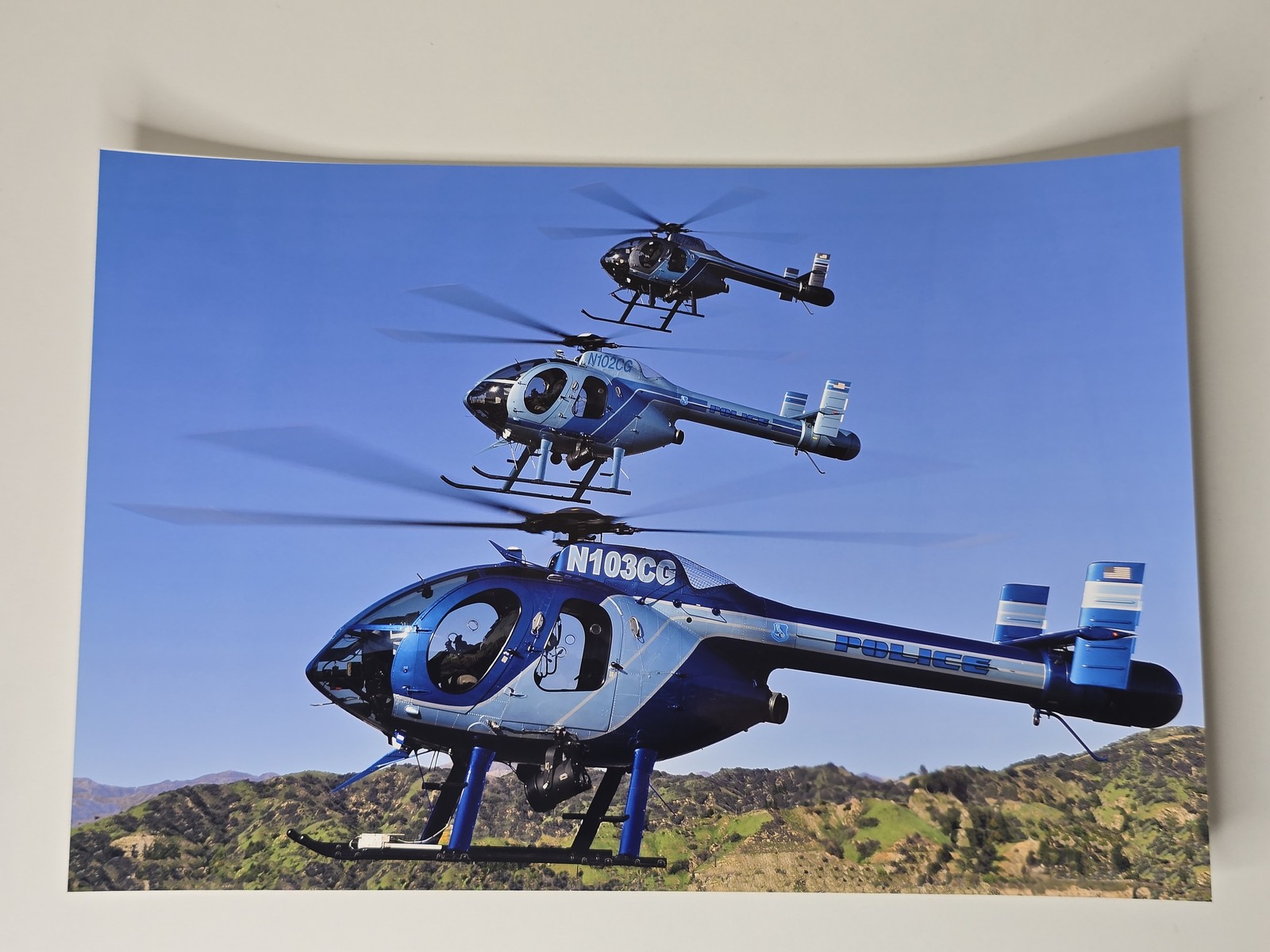 Burbank Glendale Police MD520N NOTAR N103CG 8x12 Evans Archive Photo Collectible