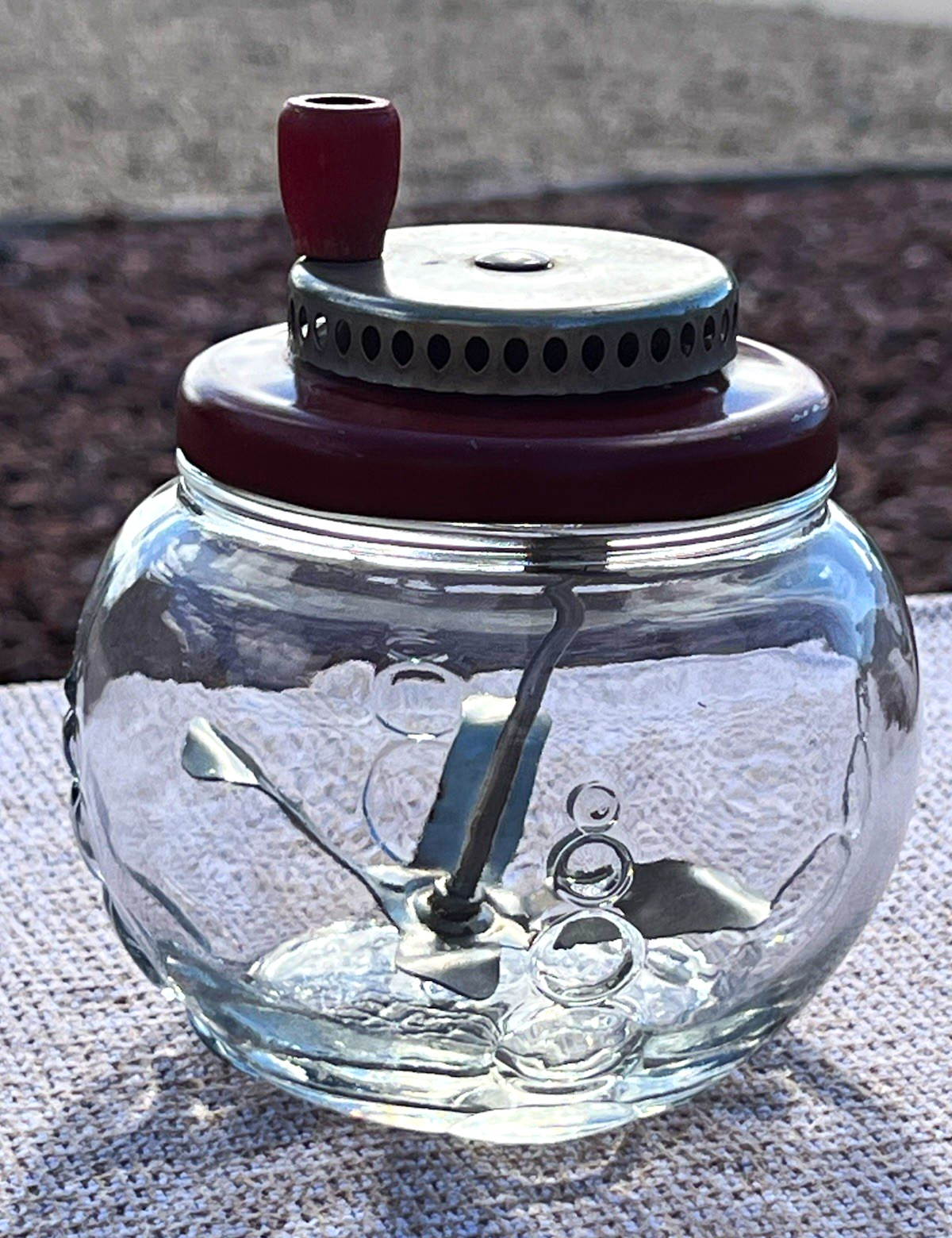 Vtg 1930s Jiffy Jar Mixer Cream Whipper Owens Illinois Glass Rare Collector item