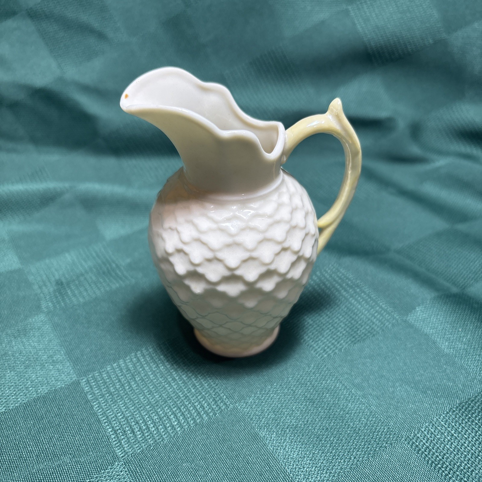 2 Vintage Fine porcelain Beleek Irish Creamer Pitchers 4 in tall Sold separately