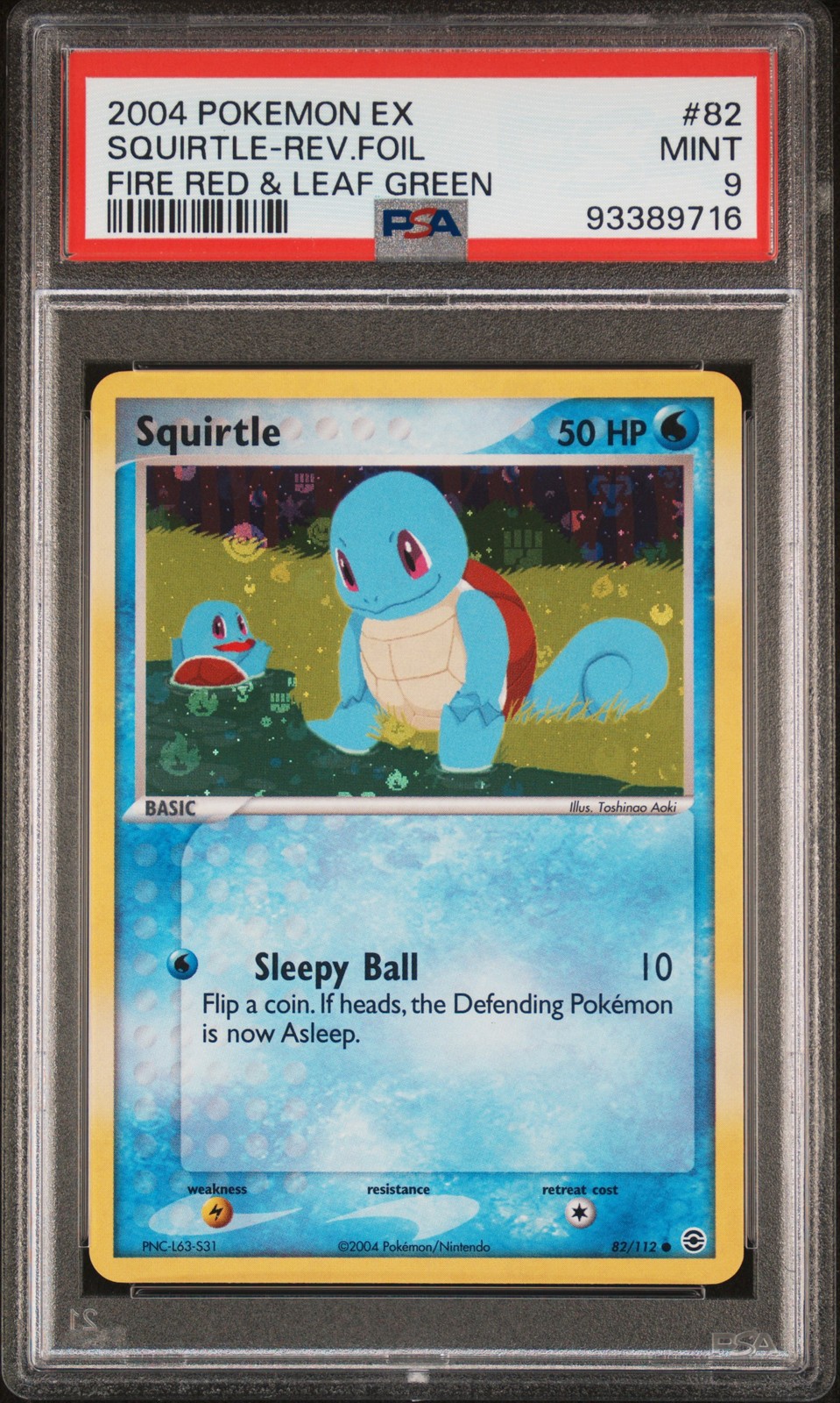 PSA 9 SQUIRTLE 82/112 | Fire Red & Leaf Green Reverse Holo Pokemon Card