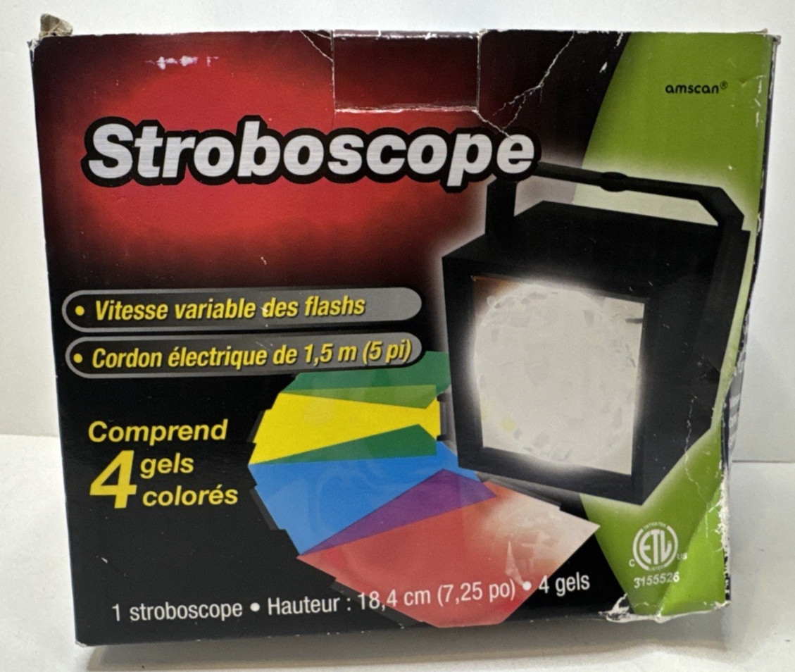 Amscan Xenon Strobe Light Works Great, Original  Box. Disco, Party, DJ NEW NIB
