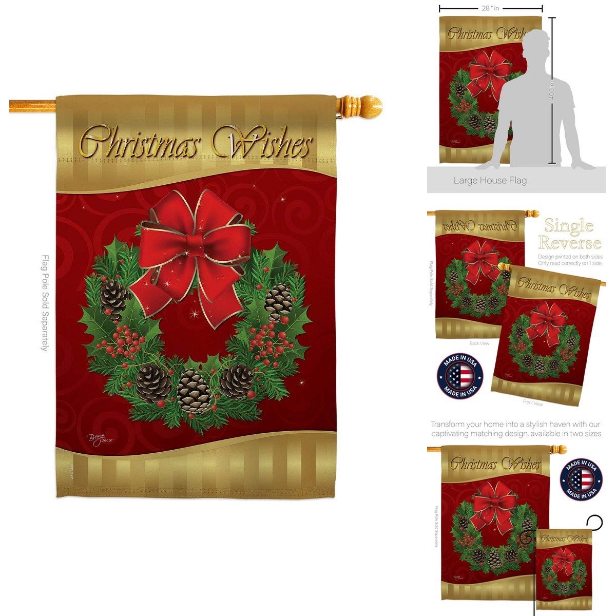 Breeze Decor Christmas Decorations White Elephant Grandma Banner Wall Hanging Breeze Decor Christmas Decorations White Elephant Grandma Banner Wall Hanging