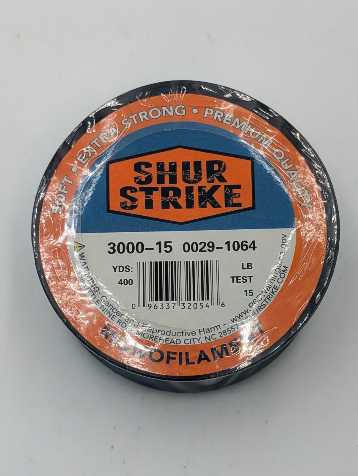 Shur Strike 3000-15 Fishing Line (NEW) Cap Clear Monofilament 400 yd 15 lb Test Shur Strike 3000-15 Fishing Line (NEW) Cap Clear Monofilament 400 yd 15 lb Test