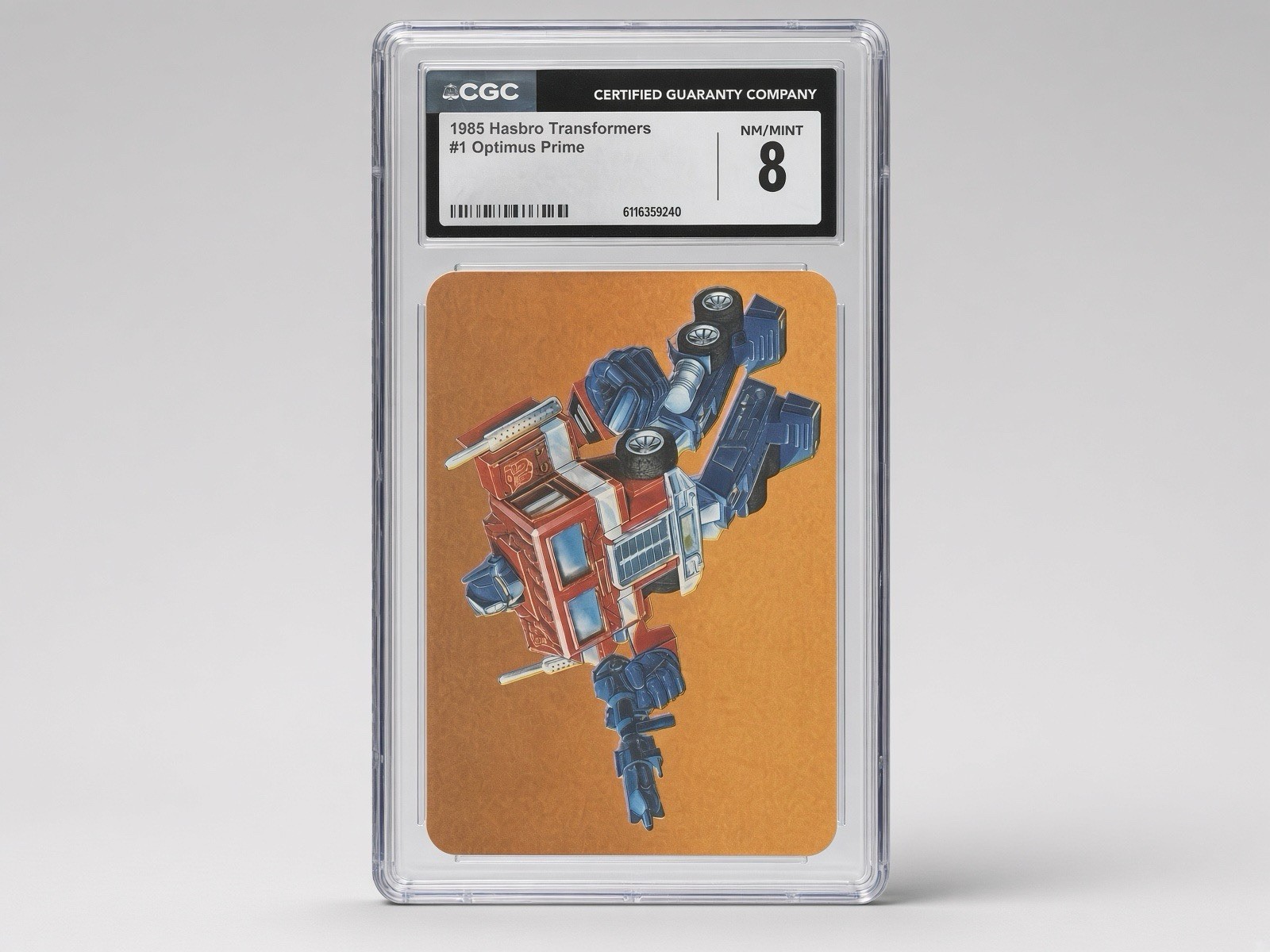 1985 Milton Bradley Hasbro Transformers #1 Optimus Prime CGC 8 RC Rookie