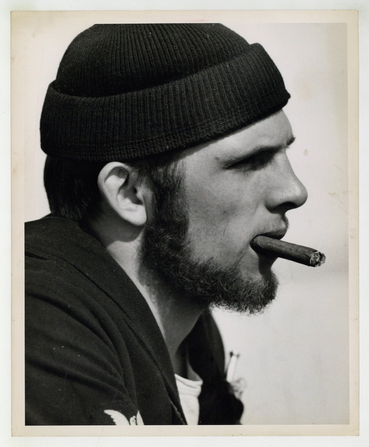 Rugged Bearded Husky Bear Man 1945 Coast Guardsmen Photo Gay Bears Cigar J15604 Rugged Bearded Husky Bear Man 1945 Coast Guardsmen Photo Gay Bears Cigar J15604