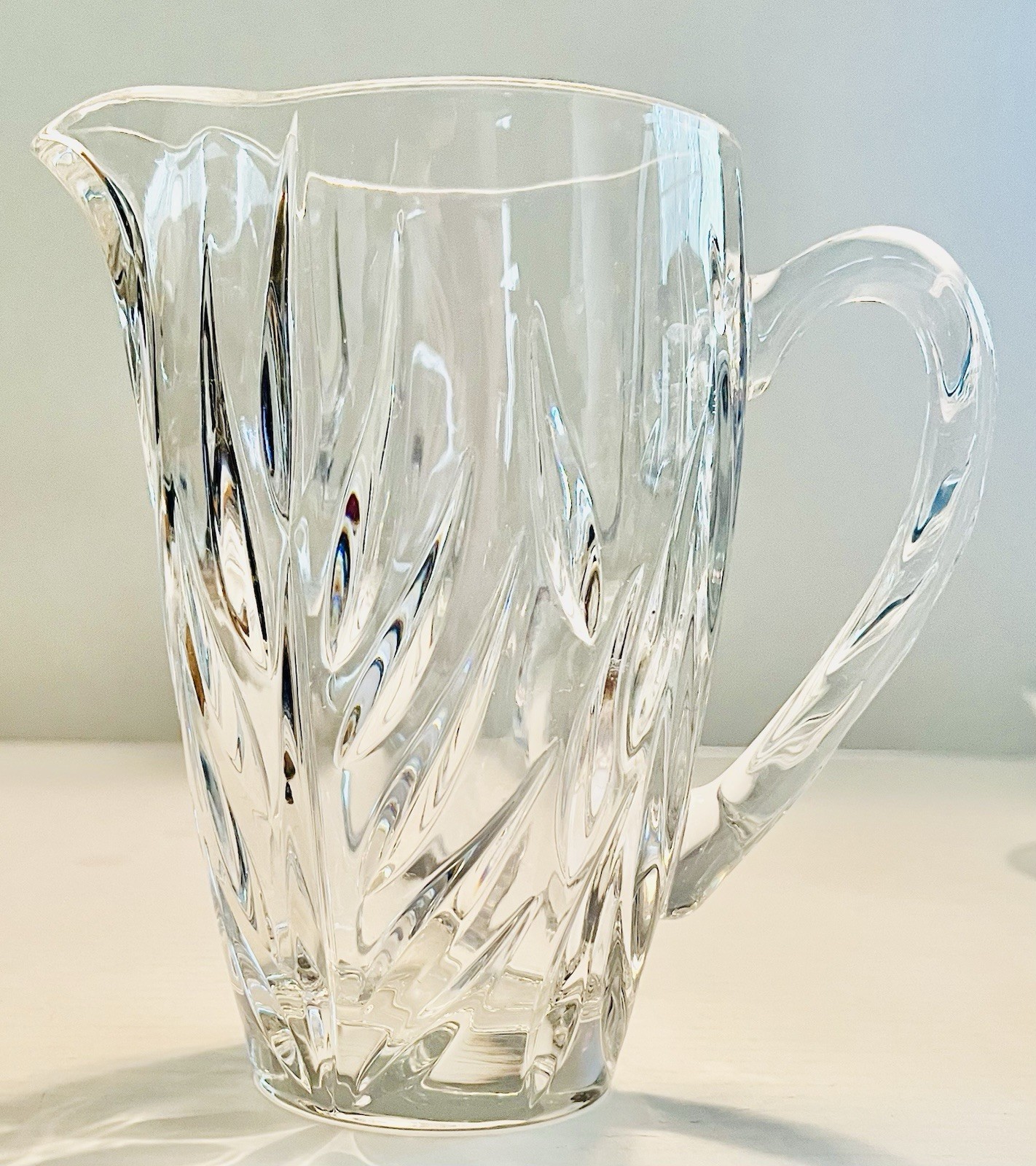 Vintage Gorham Star Blossom Cut Crystal  32 Oz Water Pitcher, Made in Germany
