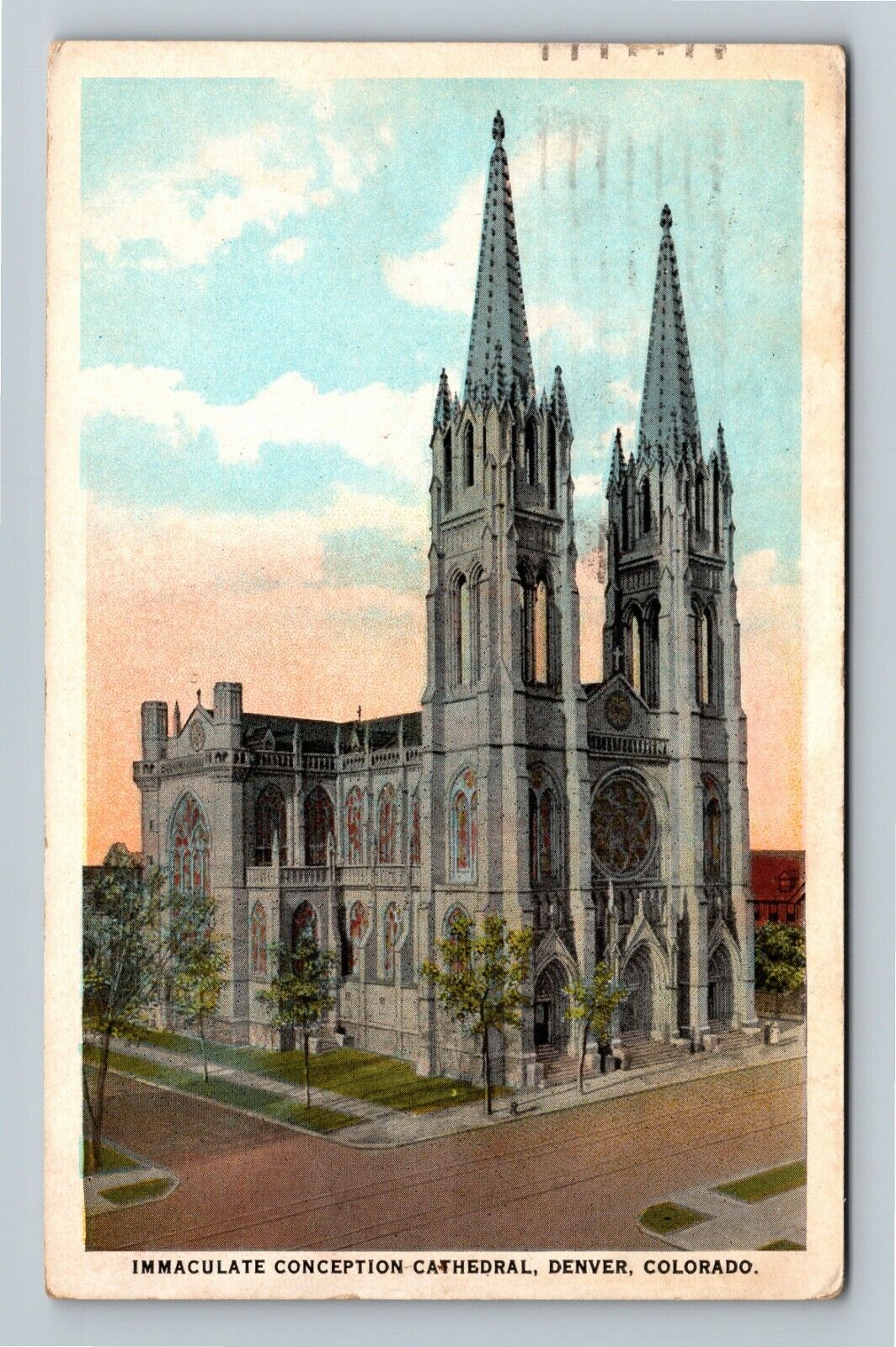 Denver CO-Colorado, Immaculate Conception Cathedral, c1925 Vintage Postcard