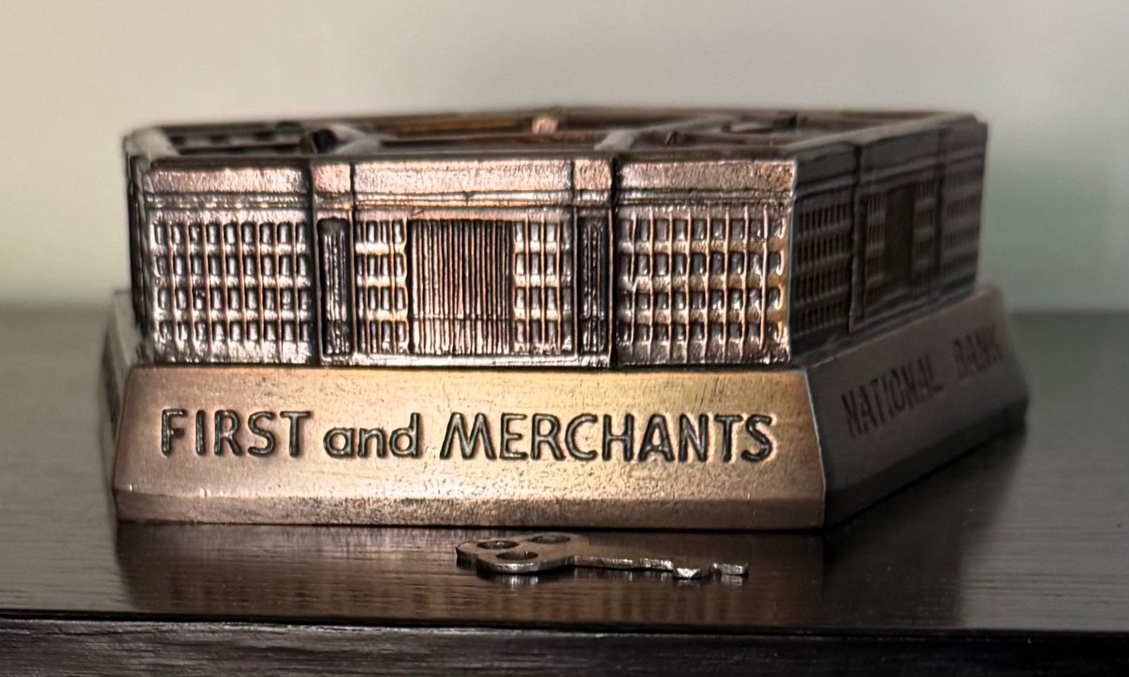 1960s Banthrico Bank w/Key: First and Merchants National Bank Your Pentagon Bank