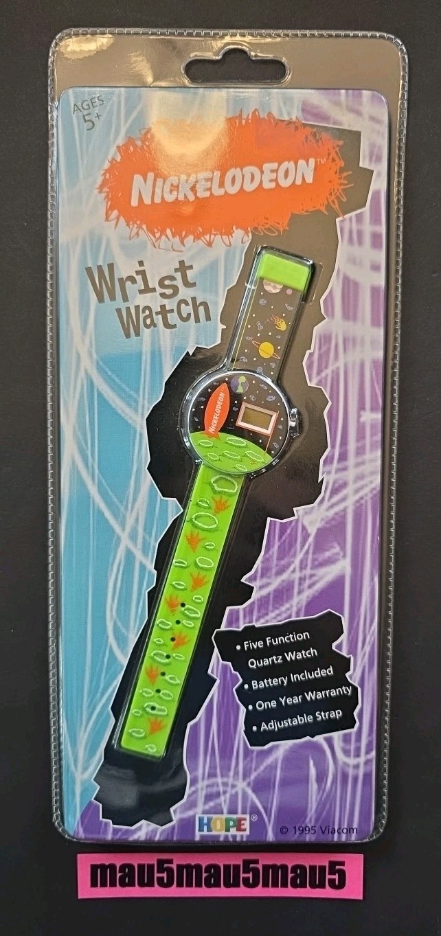 BRAND NEW Vintage 1995 Nickelodeon Nick Wrist Watch 1995 Viacom Hope Quartz Gree