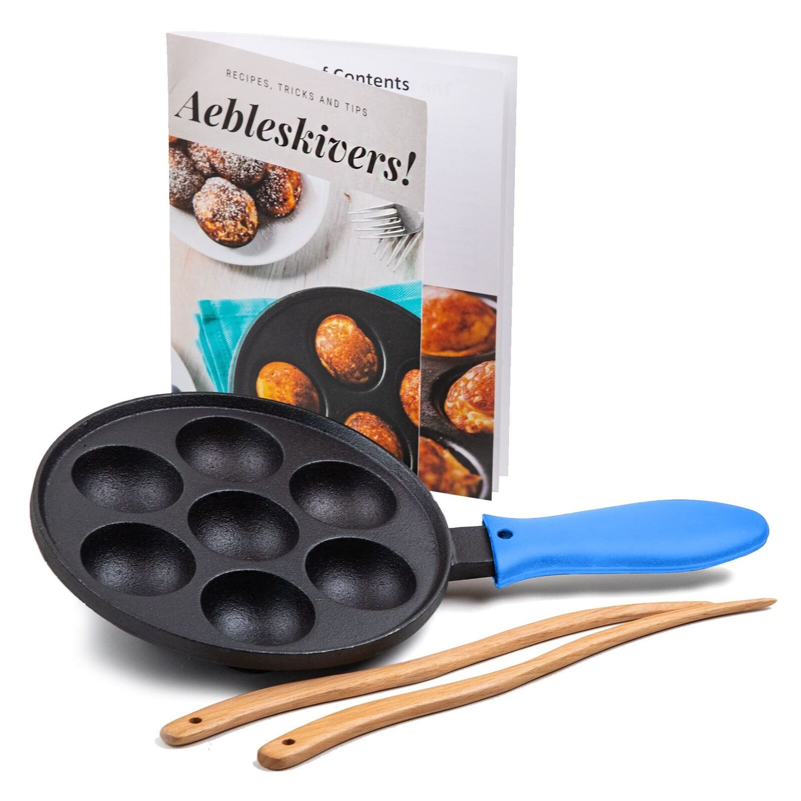 Cast Iron Aebleskiver Pan/Ebelskiver Pan/Ideal for Mini Pancake Mold Cake Pop...