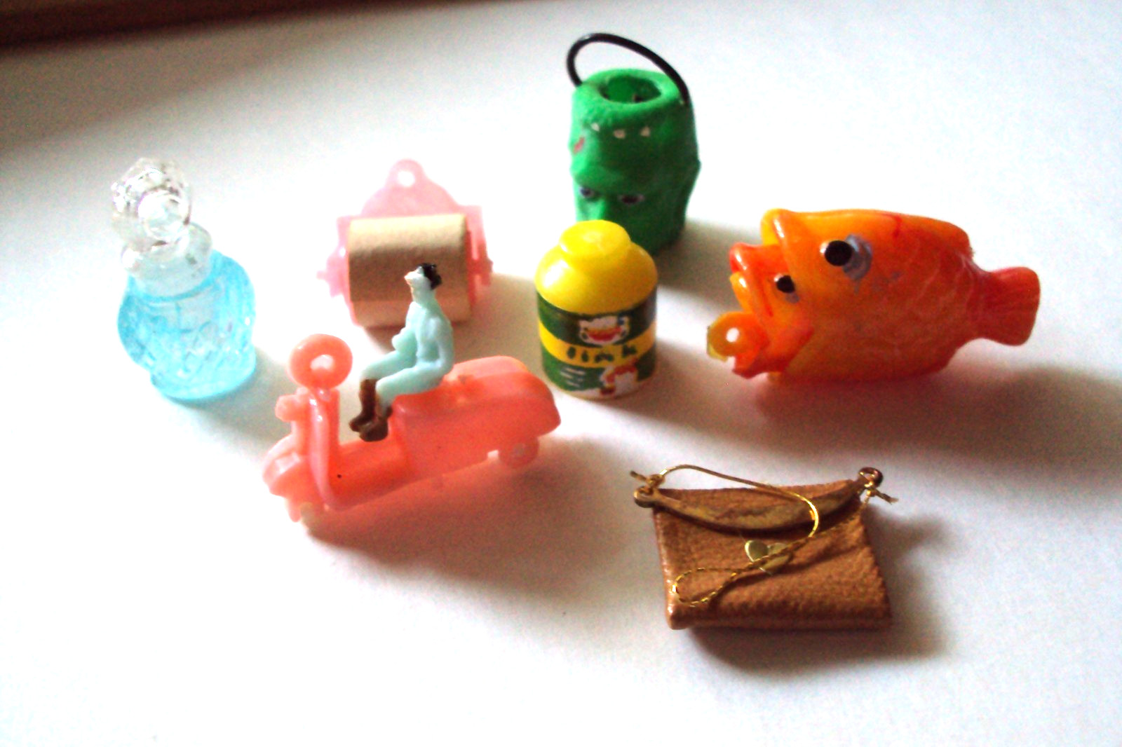 Vtg Gumball Charm Cracker Jack 60's HK RARES Vending Machine Prizes trinkets toy