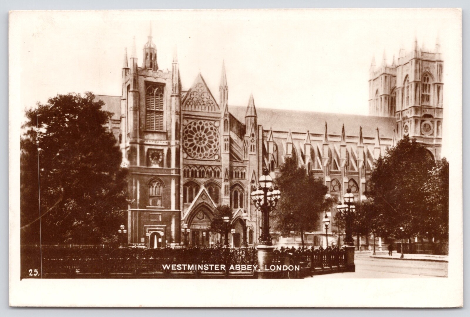 Postcard RPPC Westminster Abby London England UK 1920s