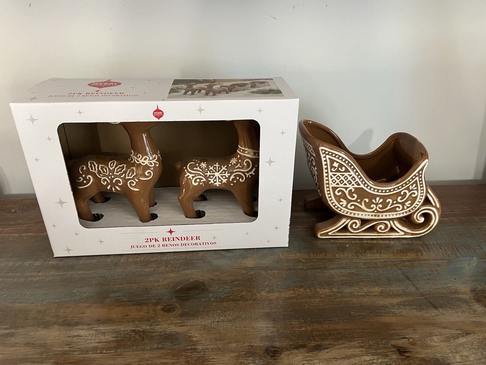 2026 ALDI Merry Moments GingerBread Sleigh and Reindeers