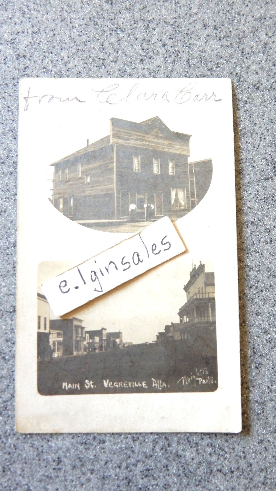 Vegreville, Alberta Canada\'s Main Street  Real Photo Postcard - Circa 1910