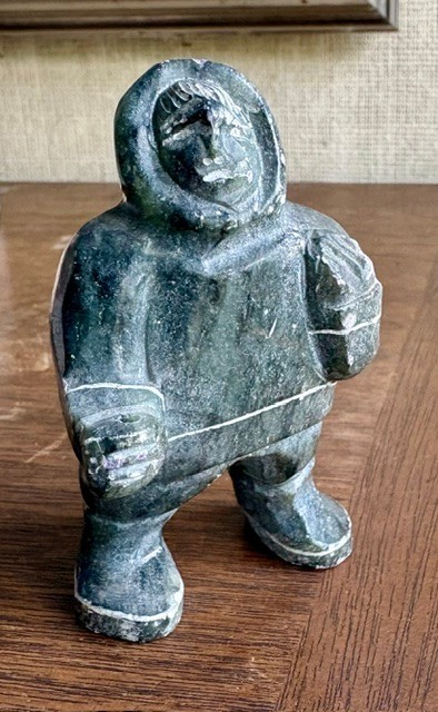 Inuit Eskimo Stone Carving Standing Man Canadian Native American Art c 1980