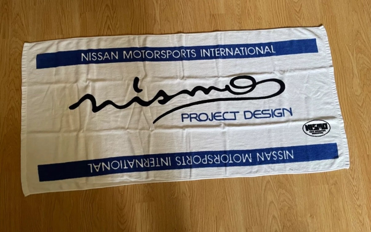 NISMO OLD LOGO TOWEL BANNER RARE JACKET SWEATER FLAG HKS GREDDY ARC GTR R32 R33