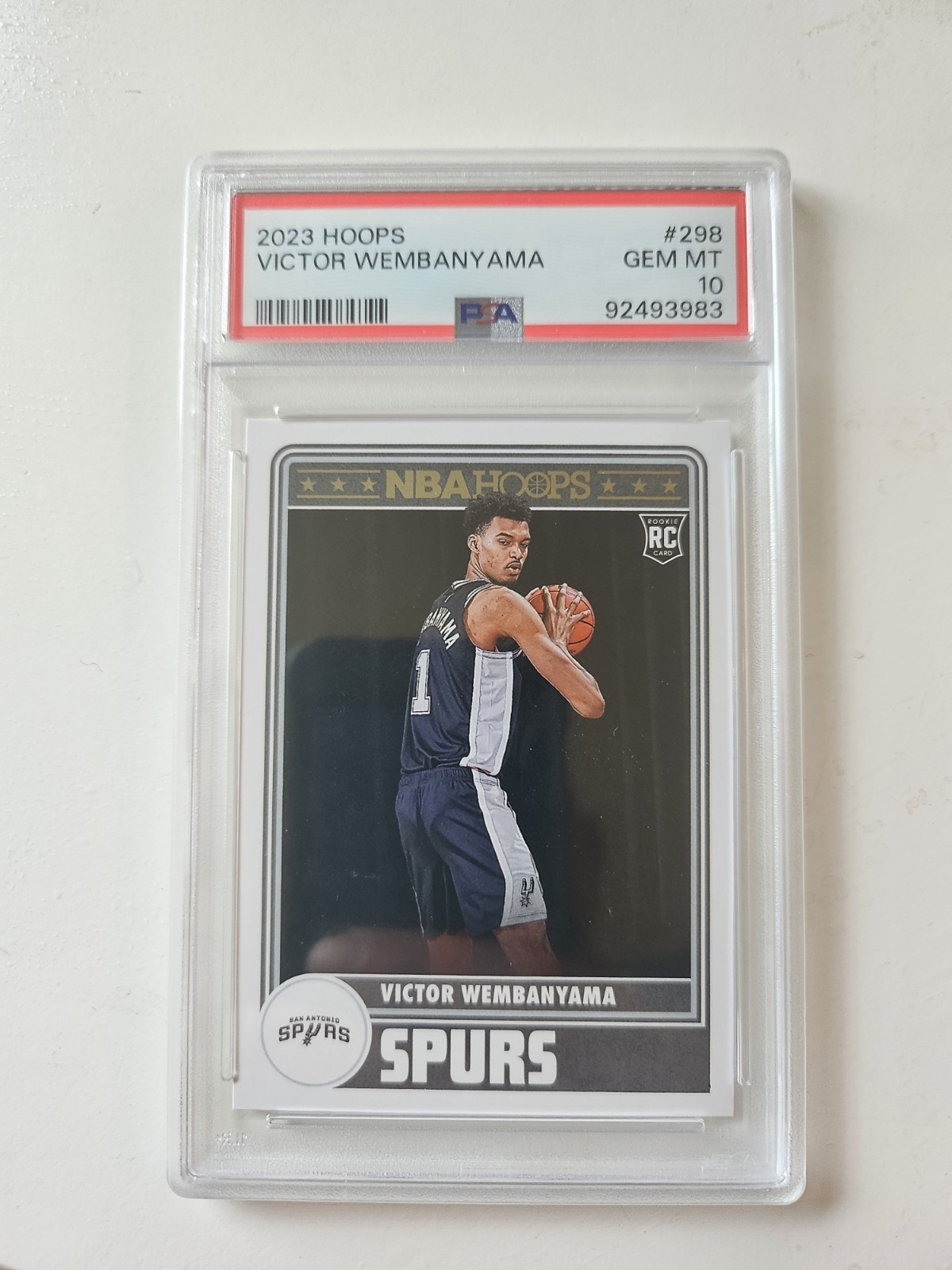 🔥🔥2023-24 Panini NBA HOOPS  Tribute Victor Wembanyama #298 PSA GEM MINT  10🔥