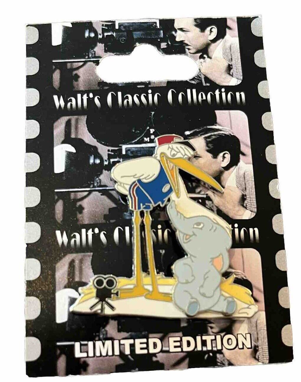 Disney Pin DLR Walt's Classic Collection Mr Stork & Baby Dumbo LE 1000 NOC