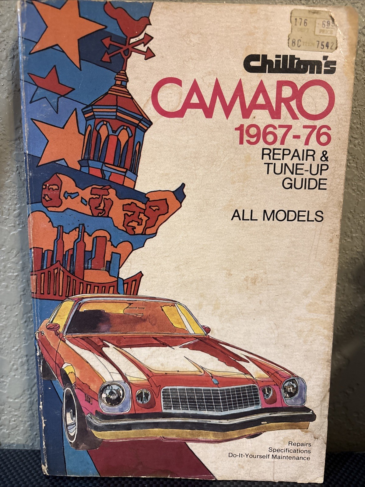 Vintage Chilton's CAMARO 1967-76 Repair & Tune-up Guide 6471 Good Condition