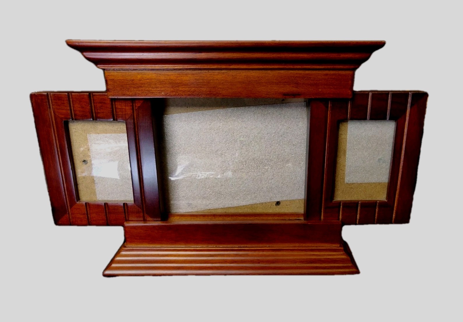 Vintage Fetco Wooden Handcrafted French Door Opening Double/ Triple Frame Glass Vintage Fetco Wooden Handcrafted French Door Opening Double/ Triple Frame Glass