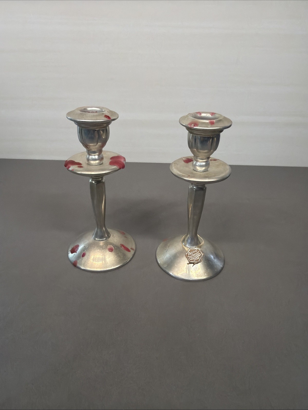 (2) Elegant CANDLESTICKS PLATOR Made in Spain Bt13 (2) Elegant CANDLESTICKS PLATOR Made in Spain Bt13