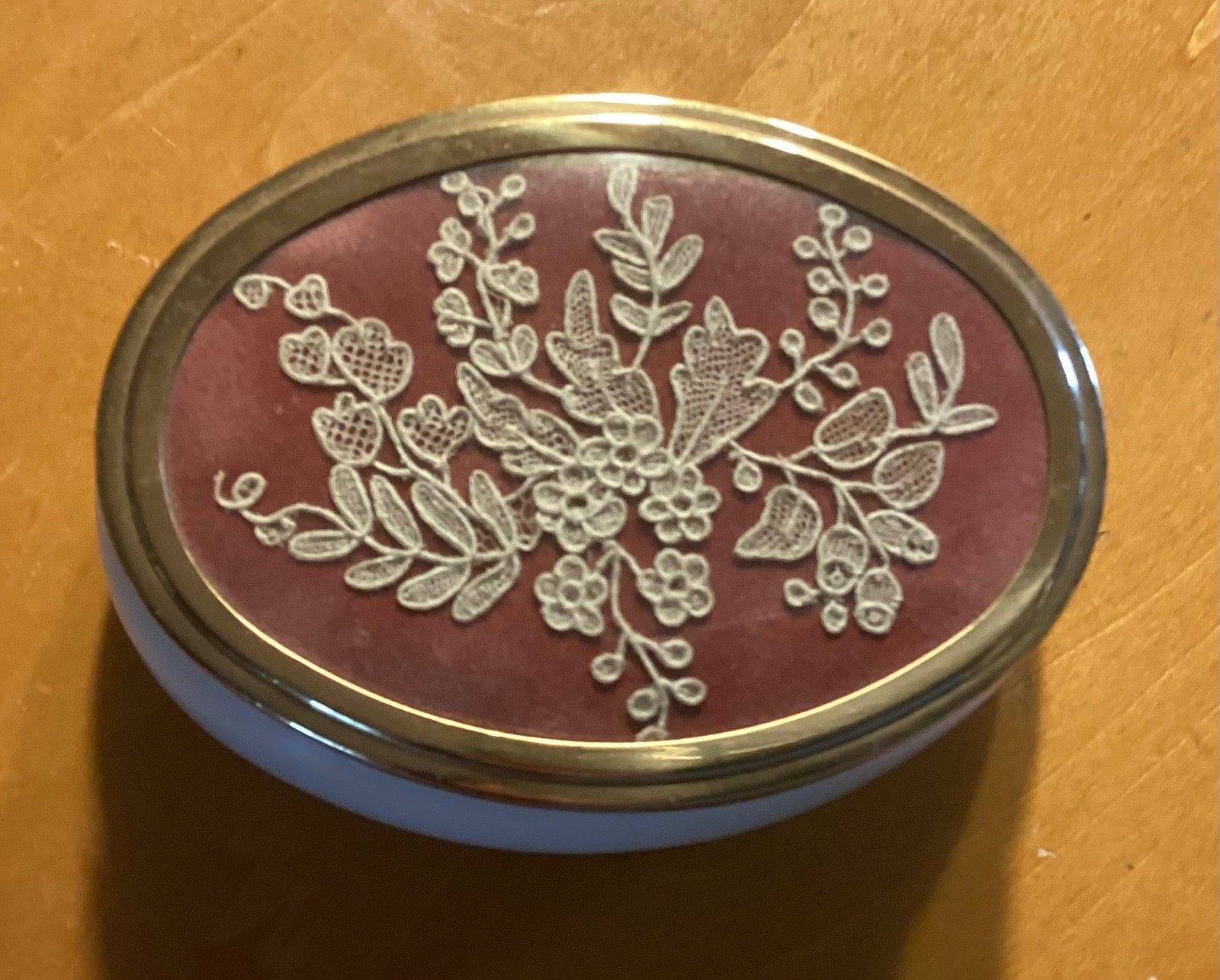Antique 19th C. Belgian Point de Rose Lace Vanity Box – Authentic Handmade