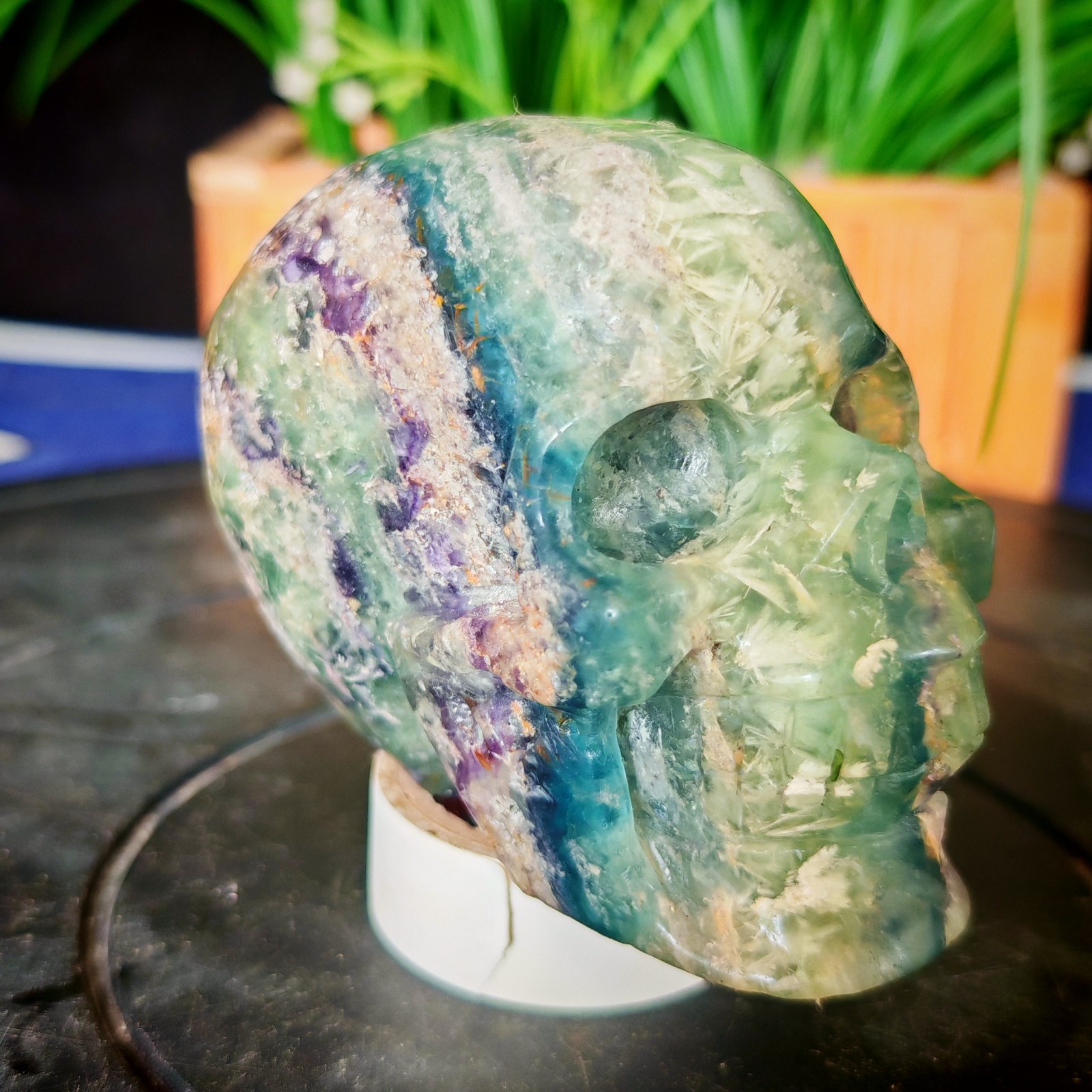 1.98LBTop natural crystal hand carved therapeutic artwork0.90kg