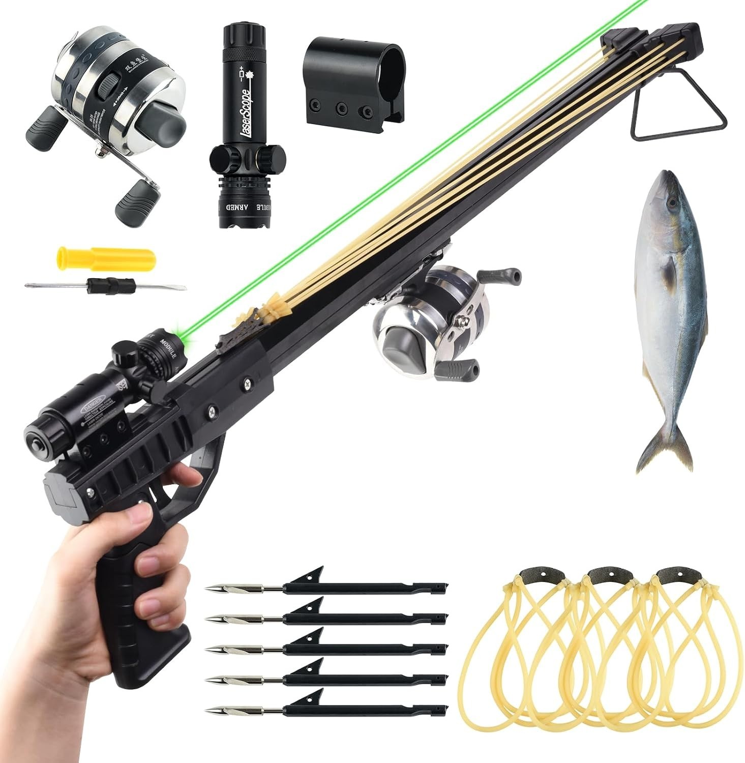 Fishing Slingshot, Professional Pole Shooting Catapult for Adults，with Metal 