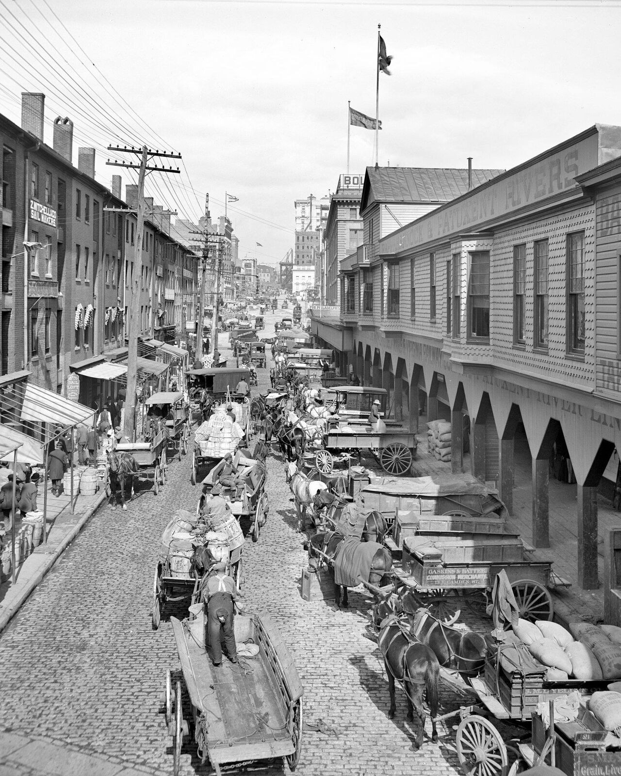 1906 BALTIMORE Light Street BUSY COMMERCE SCENE Photo  (187-a)